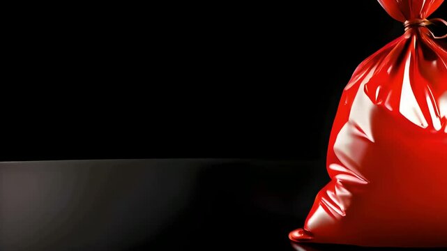3d red sack with mockup copy space