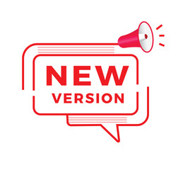 New version badge, flat design. banner template or advertising. vector illustration for announcement
