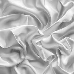 Obraz premium Abstract Background of Smooth, Flowing White Satin Fabric Drapery, Luxury Textile Texture