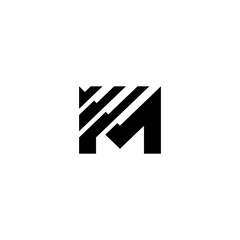 M letter finance logo design illustration Flat style icon black in white 9