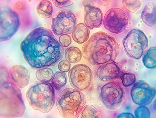 human skin cells under a microscope