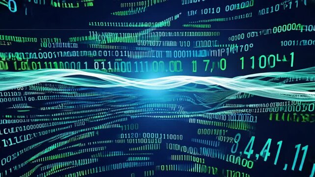 Abstract Binary Code Background with Global Technology and Data Concept