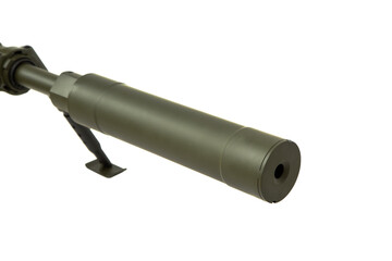 Large-caliber sniper rifle. Weapon for long-range shooting. Isolate on a white back.