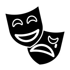 theater mask glyph icon