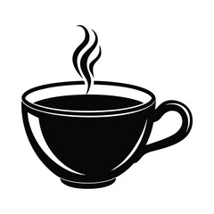 Tea and coffee cup icon, logo isolated on white background