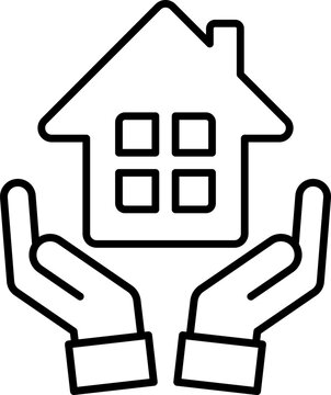 recommend clip art: 家と手のアイコン（real estate icon. home house hands）
                    