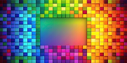 Colorful abstract background with squares in rainbow colors, squares, rainbow colors, abstract, colorful, background, geometric