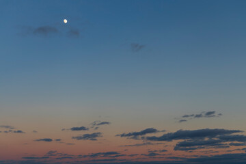 clouds at sunset in winter