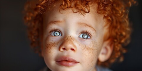 baby toddler biracial boy with red curly hair