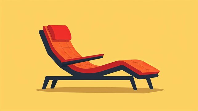 recommend clip art: Lounge Chair flat design, side view, relaxation theme, animation, Split-complementary color scheme