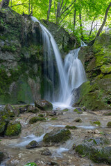 Fototapeta premium Hajsky waterfall, National Park Slovak Paradise, Slovakia