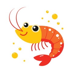 Shrimp vector illustration on white background