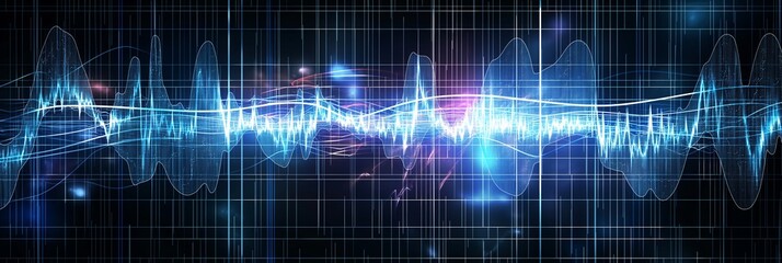 Fototapeta premium digital sound wave background for web banner