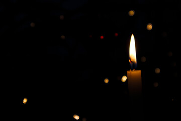 burning candles in the dark