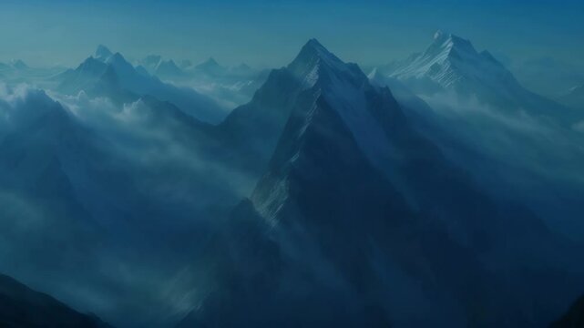 Mountains, snowy mountain peaks. Nature looping 4k