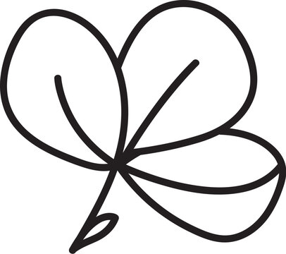 dessin vectoriel, ic&ocirc;ne tr&egrave;fle, repr&eacute;sentant les th&egrave;mes de la nature, feuille, plume, papillon pour d&eacute;cor de papeterie ou sticker. Les couleurs et la taille sont modifiables. 