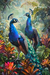 Peacock painting