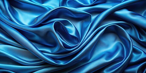 Obraz premium Blue silk background with elegant and luxurious texture, silk, blue, background, elegant, luxurious, texture, fabric, smooth