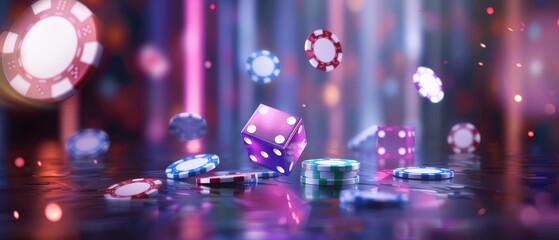Digital advertisement for online gambling, featuring poker game visuals, betting promotions, and enticing offers to draw in players