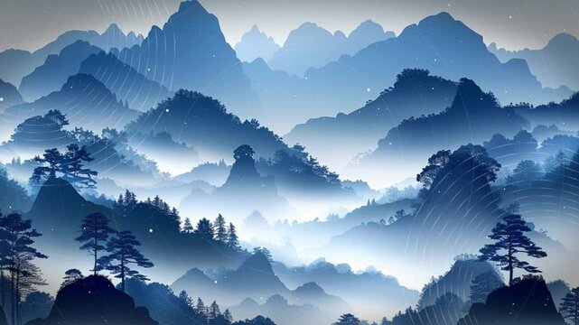 Neblige Berglandschaft, made by AI