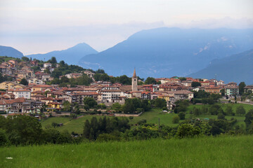 SUMMER PANORAMA OF BRENTONICO IN TRENTINO IN NORTHERN ITALY