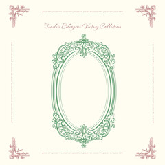 Antique decorative frame with exquisite classic frames, curls. Vector vintage illustration