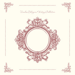 Antique decorative frame with exquisite classic frames, curls. Vector vintage illustration