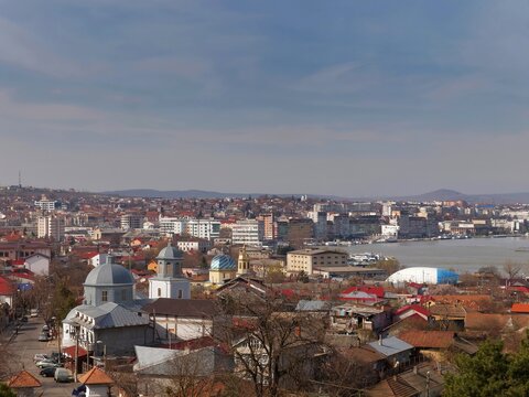 View from the "Monument Hill" with Tulcea city - Romania