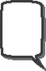 Pixel speech bubble for game design and chart. Retro chat box for dialog comment and messages. Conversation balloon shape. 8 bit cartoon element