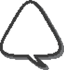 Pixel speech bubble for game design and chart. Retro chat box for dialog comment and messages. Conversation balloon triangle shape. 8 bit cartoon element