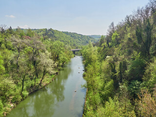 Yantra River - view from Veliko Tarnovo city, Bulgaria