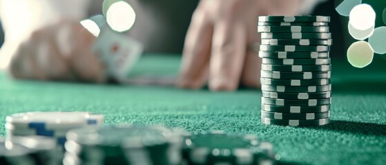 Naklejka premium Sleek online poker commercial, showcasing exciting gameplay and exclusive promotions, designed for a targeted advertising campaign