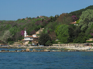 Balchik city and Black Sea coast in Bulgaria