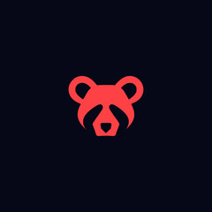 red panda wild animal minimalist logo vector illustration template design