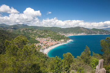 Aerial view on Noli, Liguria, Italy