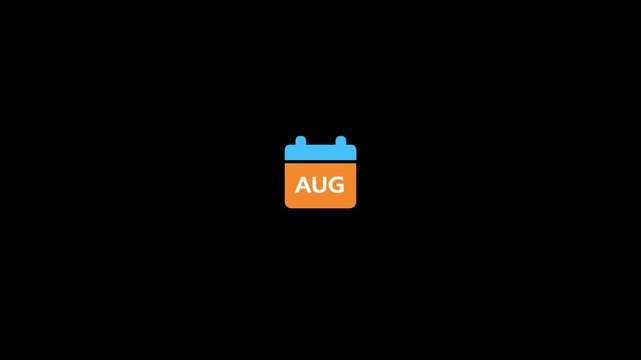 August calendar icon symbol, august month calendar Icon, august date calendar.