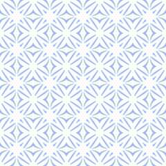 Abstract Seamless Geometric Light Blue and White Pattern. 