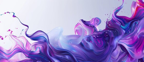 Fototapeta premium A purple and blue wave with a splash of pink