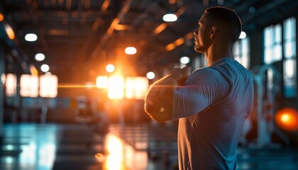 Athlete performing stretching routines for endurance, Stretching, Resilient training