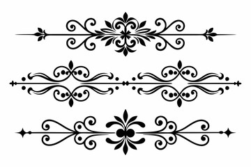 Decorative floral ornament and border vector collection