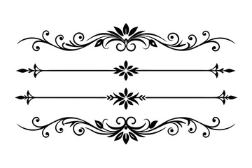 Decorative floral ornament and border vector collection of calligraphic design 