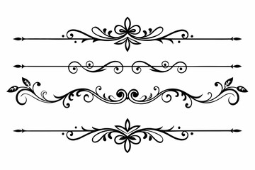 Decorative floral ornament and border vector collection of calligraphic design 