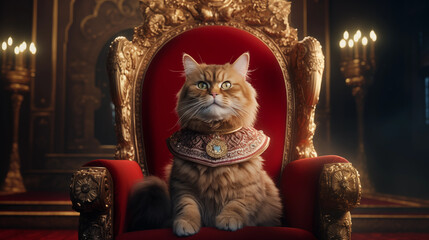 A cat with a regal collar shining