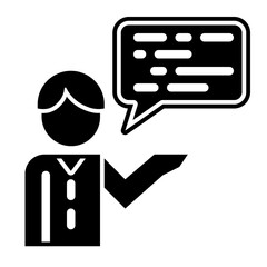 male guide glyph icon