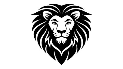 Obraz premium lion silhouette icon, side view. symbol of courage, bravery and power 