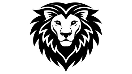 lion silhouette icon, side view. symbol of courage, bravery and power
