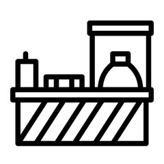 snack place line icon