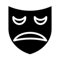  sad theater mask solid icon