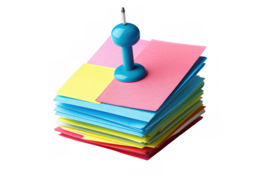 Multicolored Sticky Notes with Pushpin