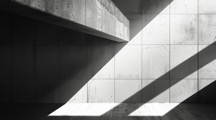 Contemporary Concrete Space Light and Shadow Background